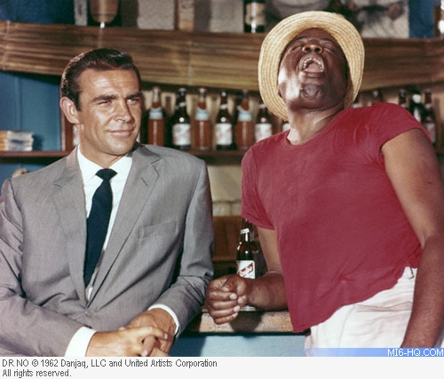 Sean Connery and John Kitzmiller filming Dr. No