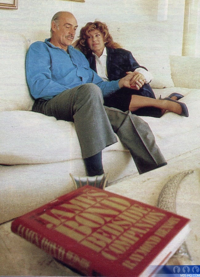 Sean Connery at home with Raymond Benson's Bedside Companion