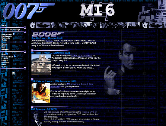 MI6 website design