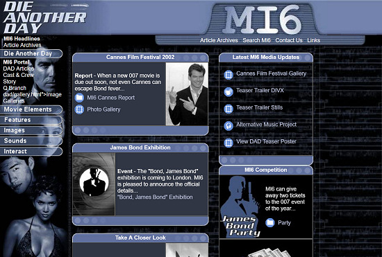 MI6 website design