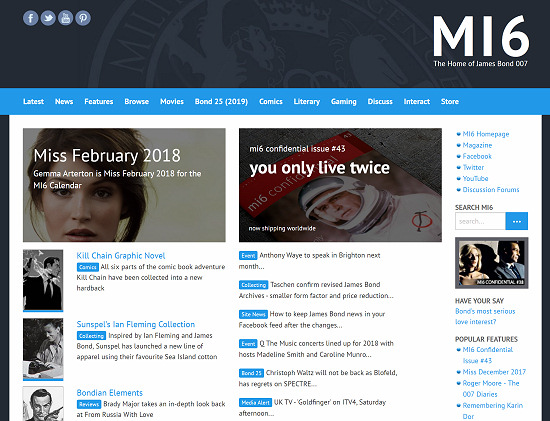 MI6 website design